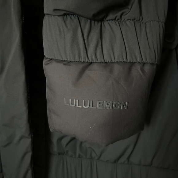 Lululemon Down Jacket Puffer Coat in Black 600 Fill Goose Down Size 12 - Picture 5 of 11